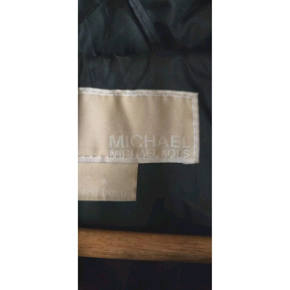 MICHAEL KORS Down Puffer Jacket Coat Women's Medium Blue Gold Zip
